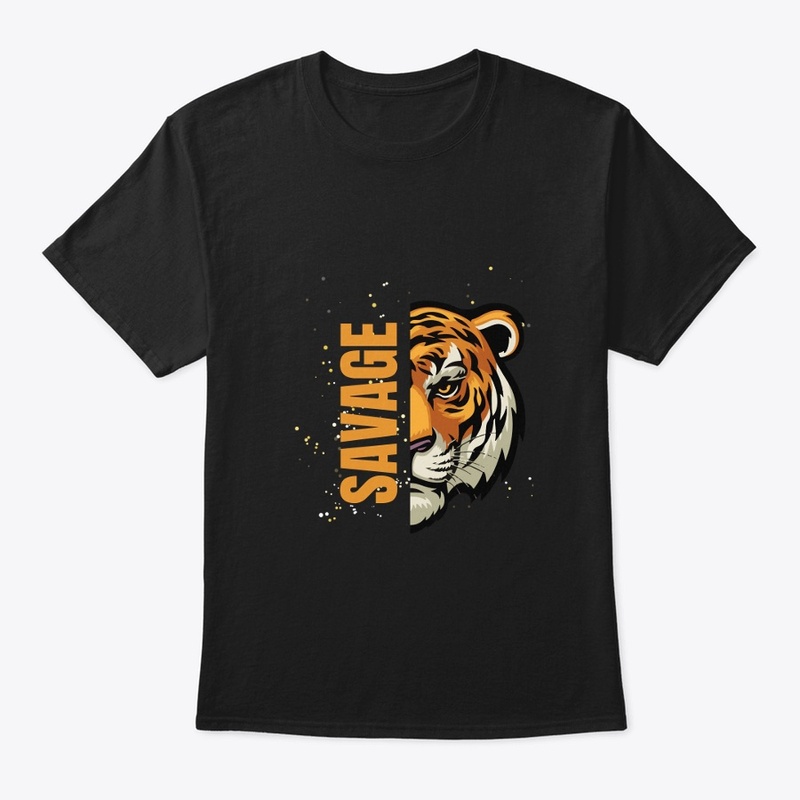 Black Illustrative Savage lion 