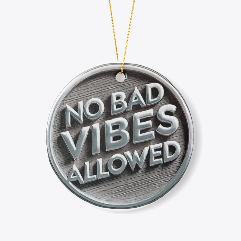 No Bad Vibes - Silver Text with Mountain