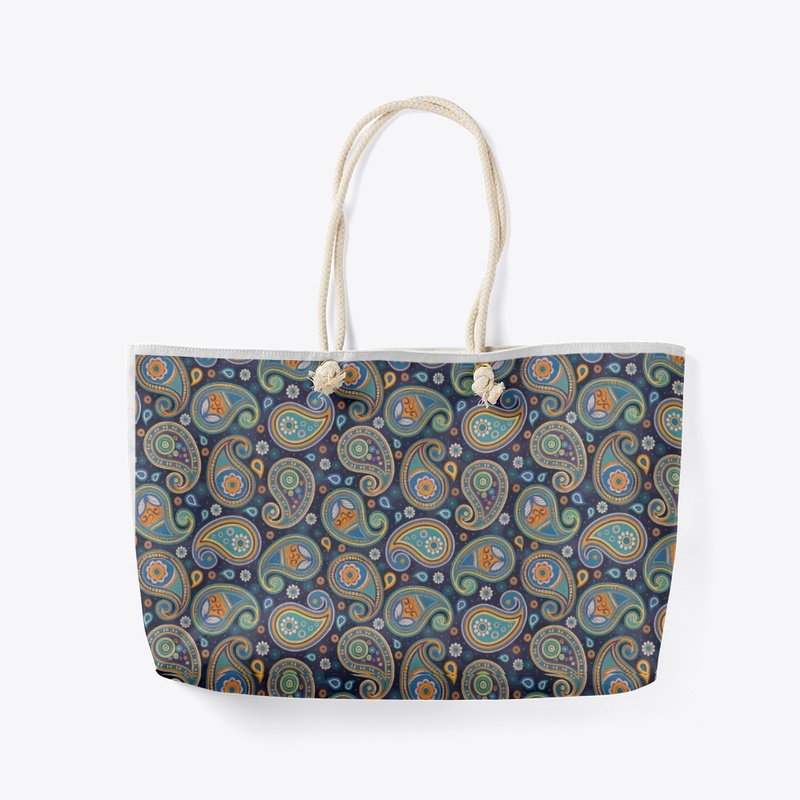 navy seamless paisley pattern