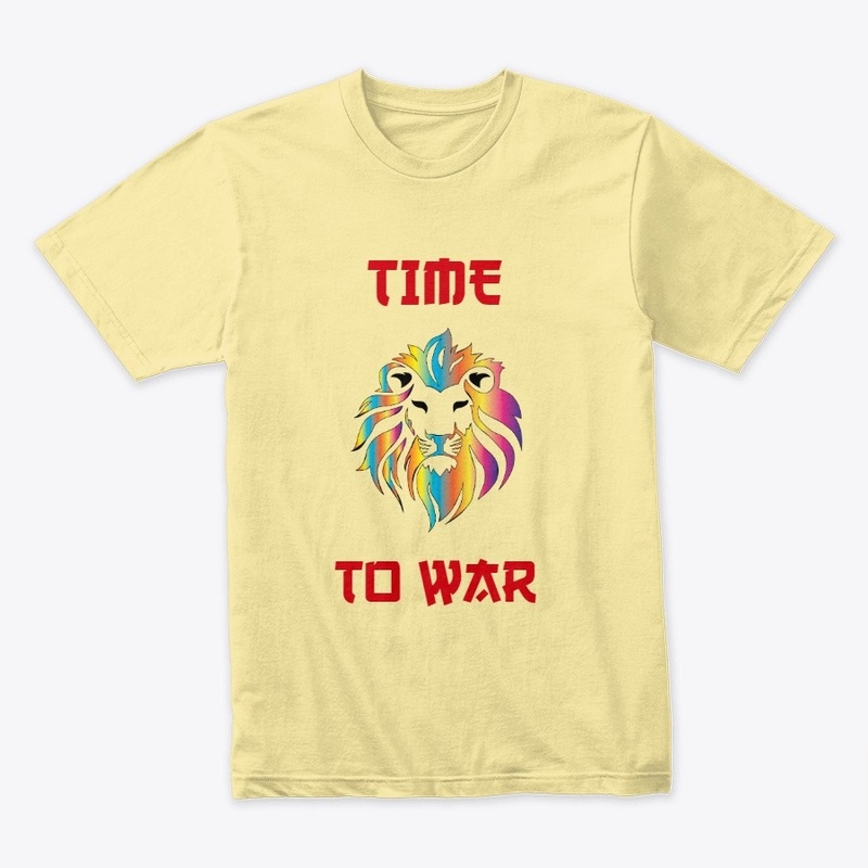 TIME TO WAR. LION ILLUSTRATION.
