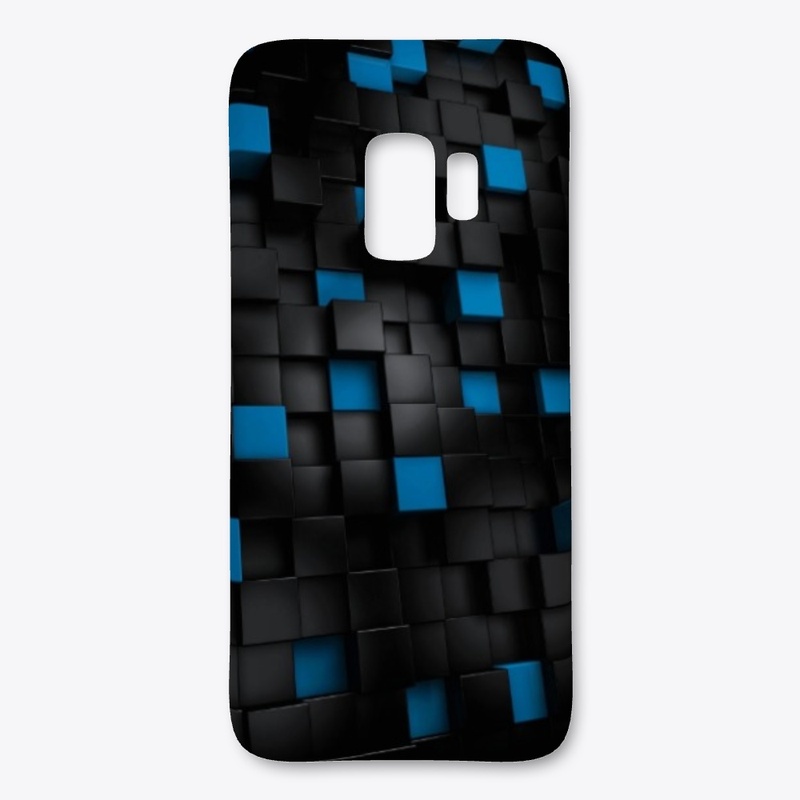 Blue & Black Digital Blocks Apparel