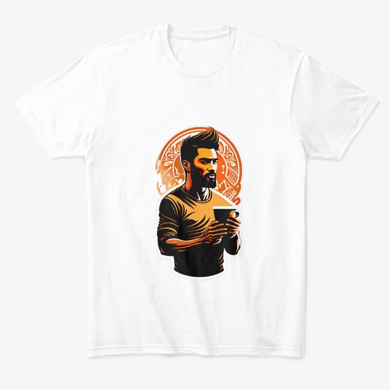 bearded man holding a cup of coffee