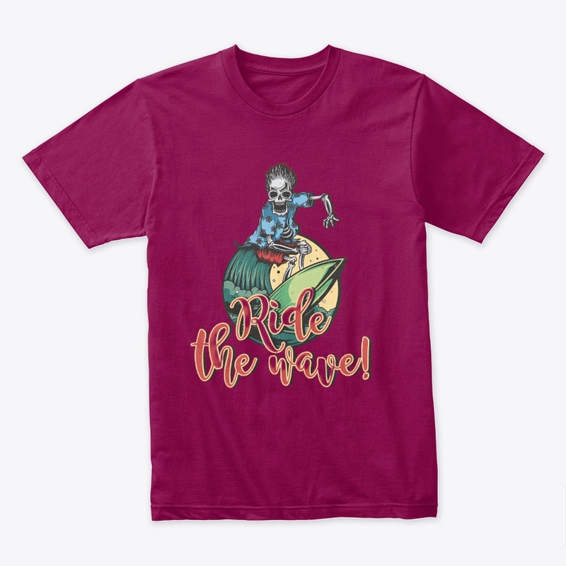 Skeleton Men Surfing On Waves