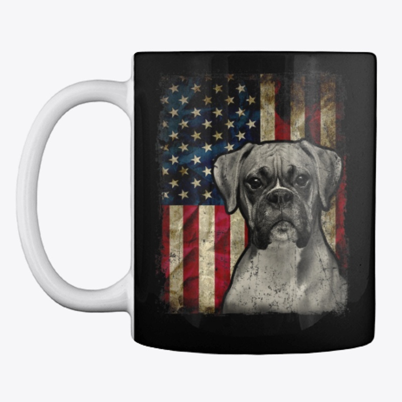 Boxer Dog 4th of July American Flag