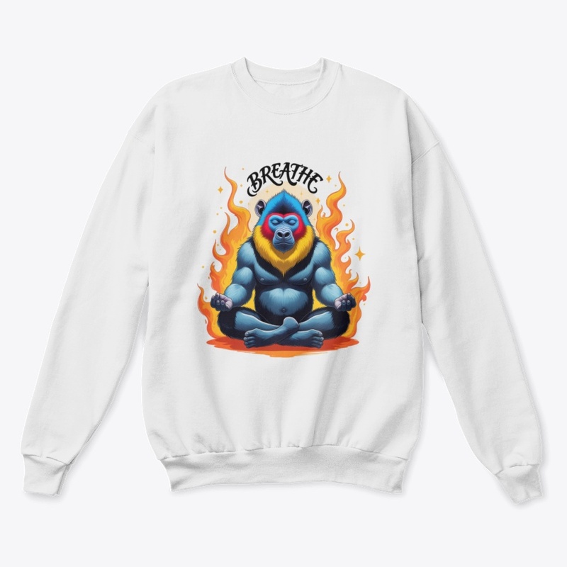BREATHE – Meditating Mandrill Art