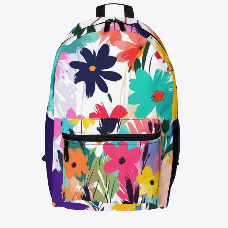 Colorful Brush Painting Flowers Design