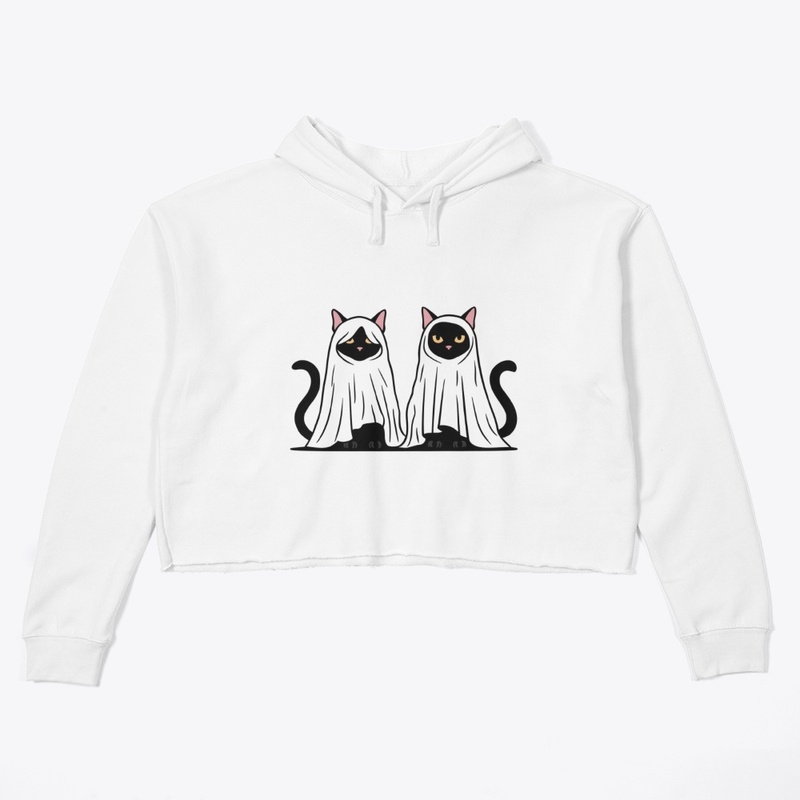 Halloween Ghost Cats Vector Art