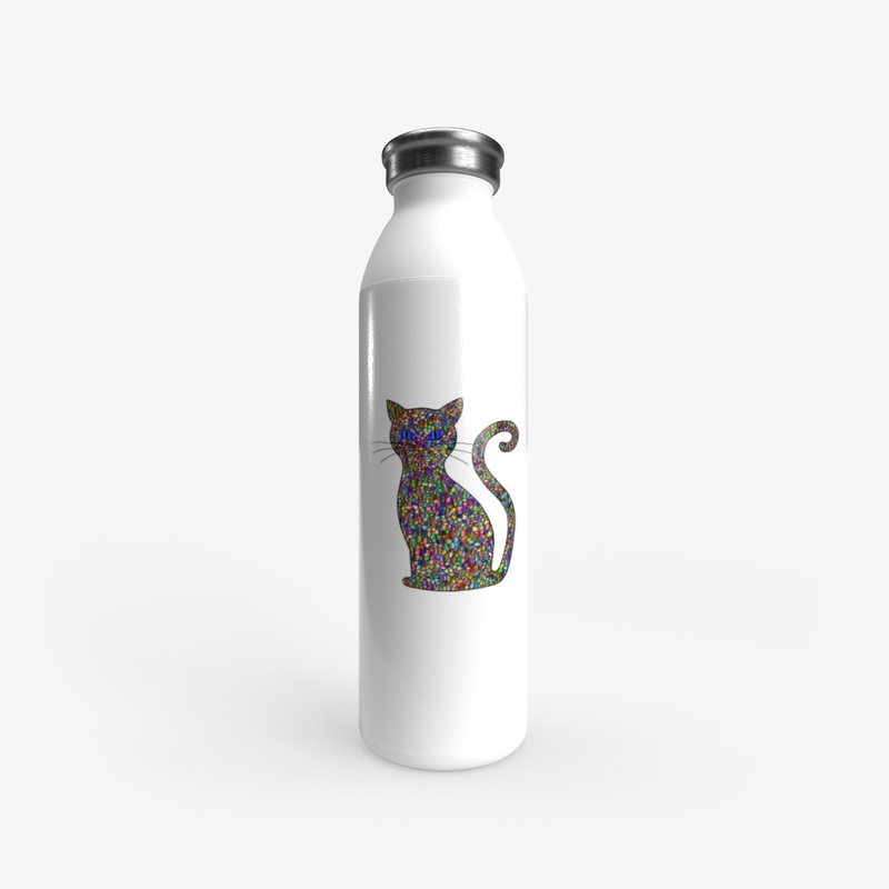 Mosaic Cat Water Bottle