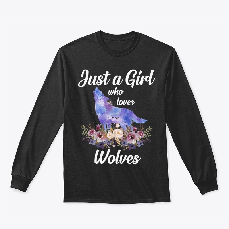 Girl Loves Wolves Watercolor Style