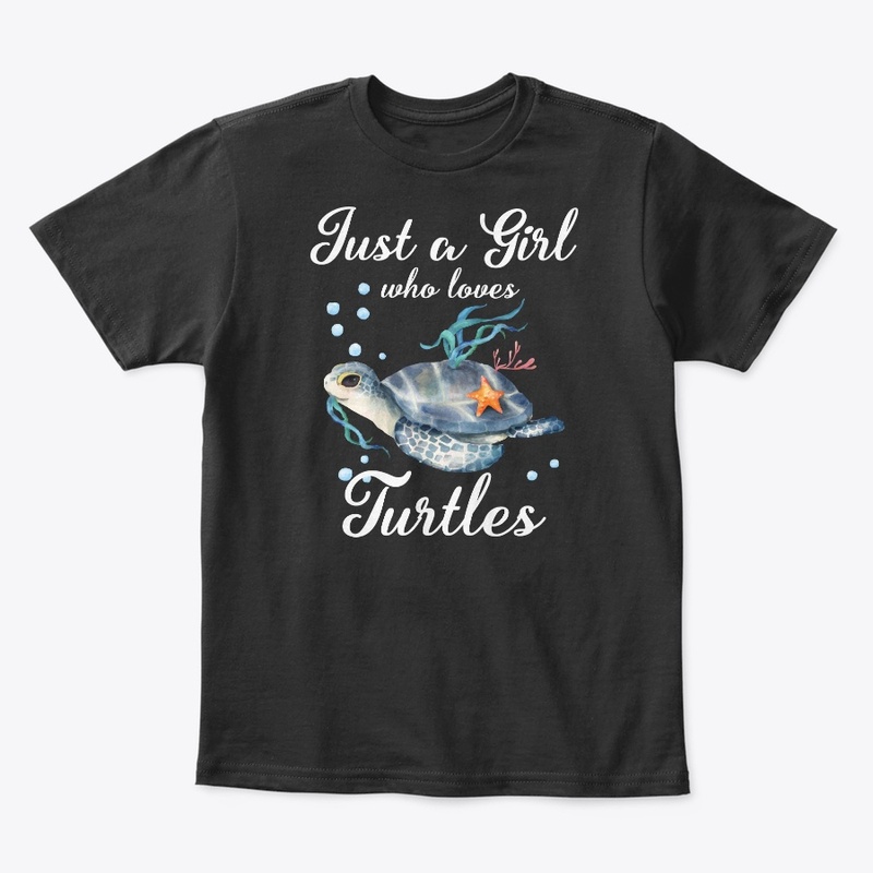 Girl Loves Turtles Watercolor Style