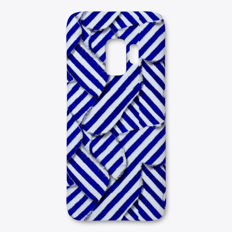 Blue and White Striped Circles 