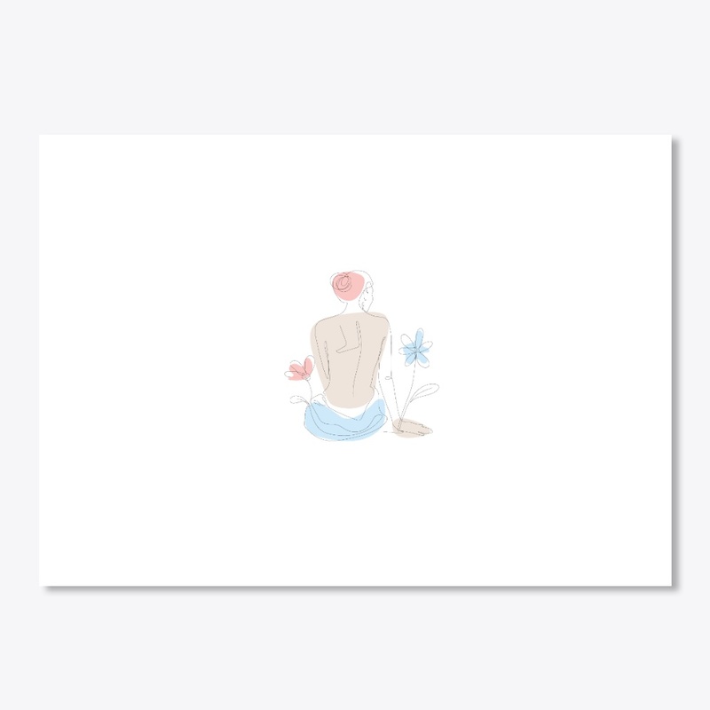 Abstract Woman back side Line Art