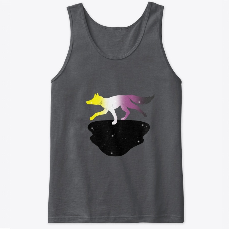 Non-binary starry running fox