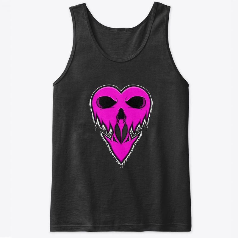 Pink skull heart
