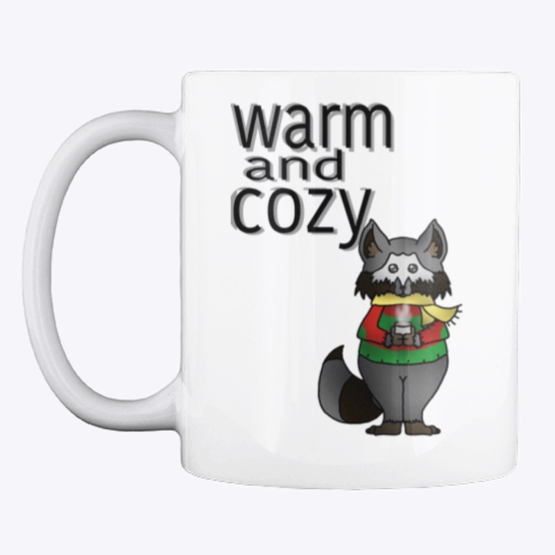 Warm and Cozy Winter Raccoon in Sweater