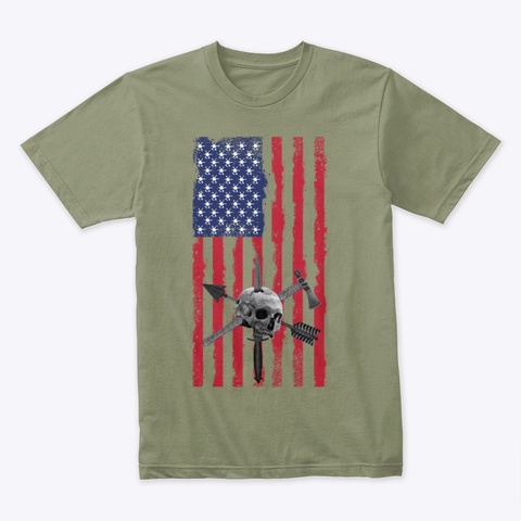 Tactical Rifleman Nation Flag Light Olive T-Shirt Front