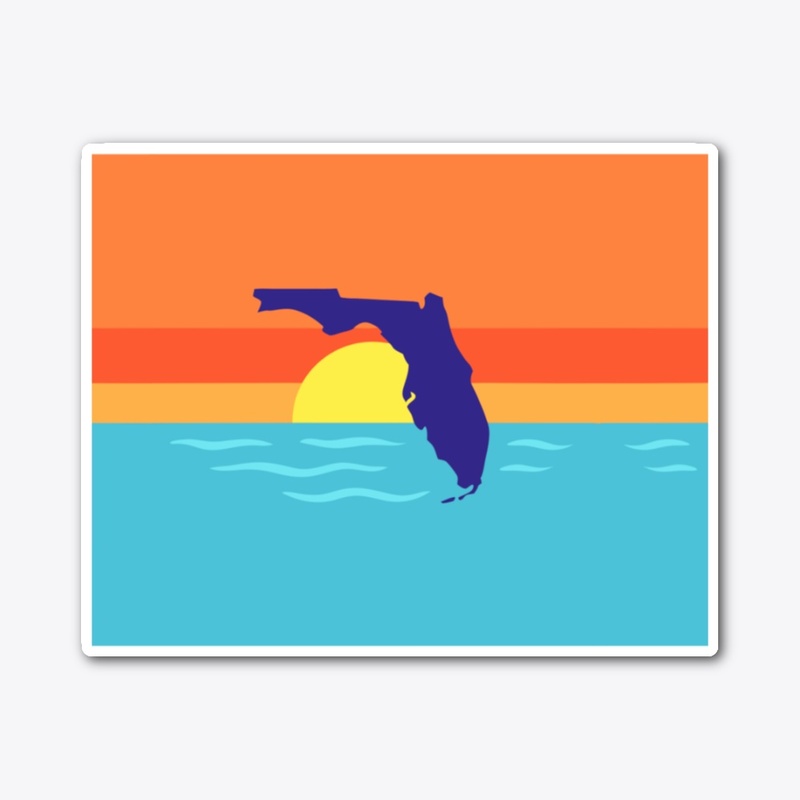 Florida Sunset and Waves Coastal Art