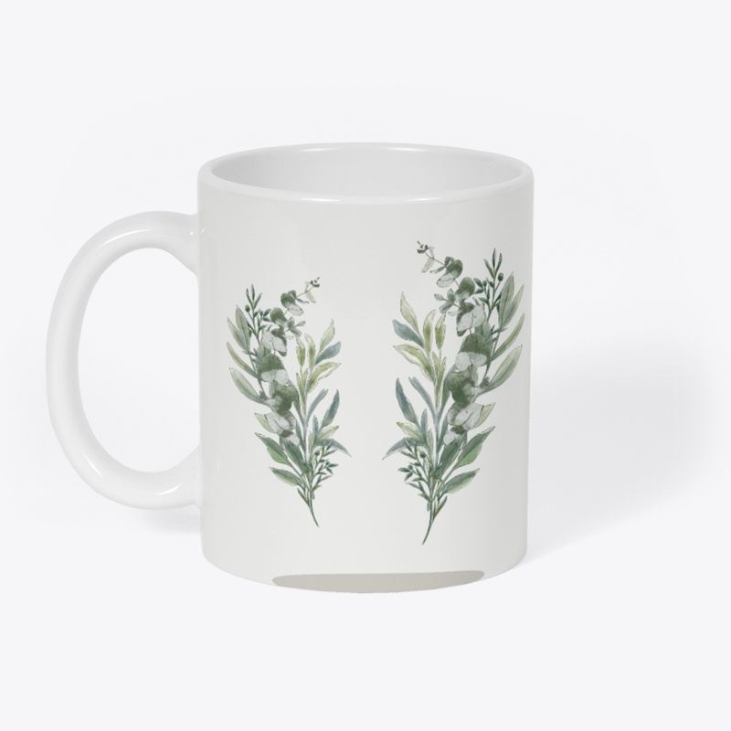 Green leaf mugs