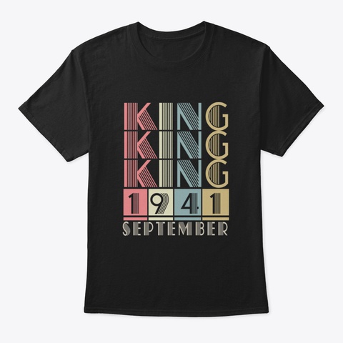1941   King September Retro Vintage Birt Black T-Shirt Front
