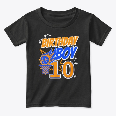 Age 10 Birthday Basketball Party Shirt Black Camiseta Front