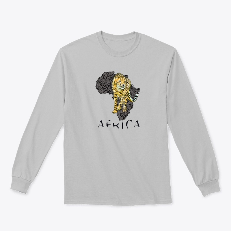 Cheetah Prowling with Africa Shape
