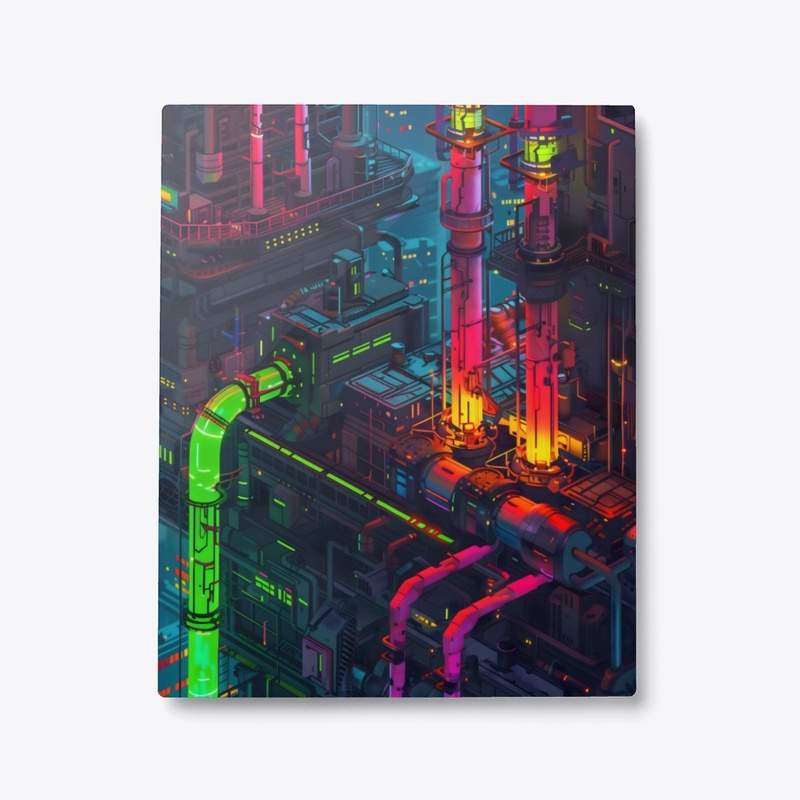 Metal Print Futuristic Industrialcomplex