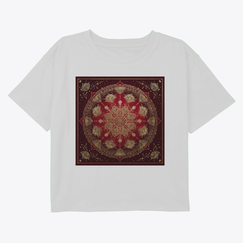 Red Gold Mandala Vintage Design