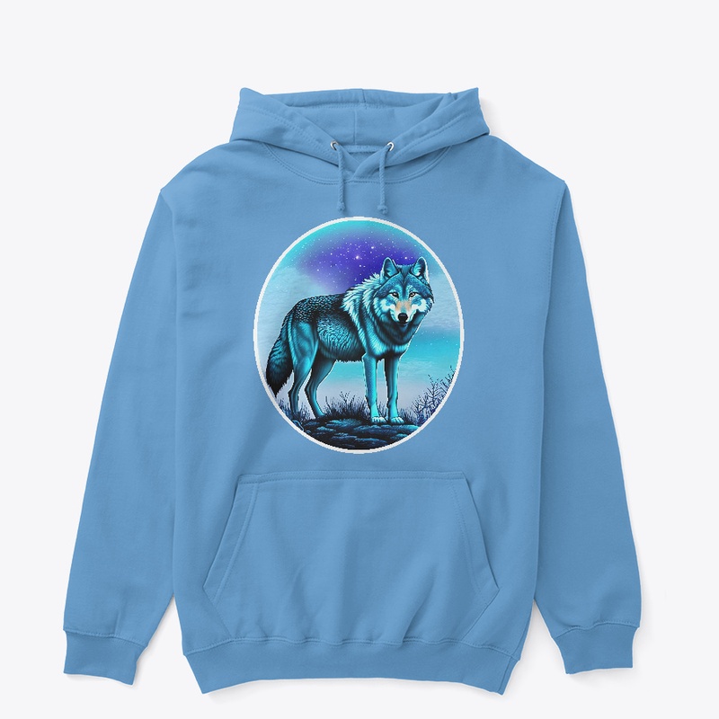 A Wild Wolf Illustrated in Blues
