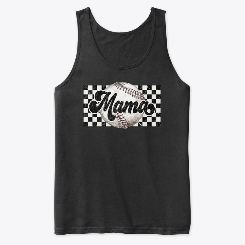 Checkered Baseball Mama