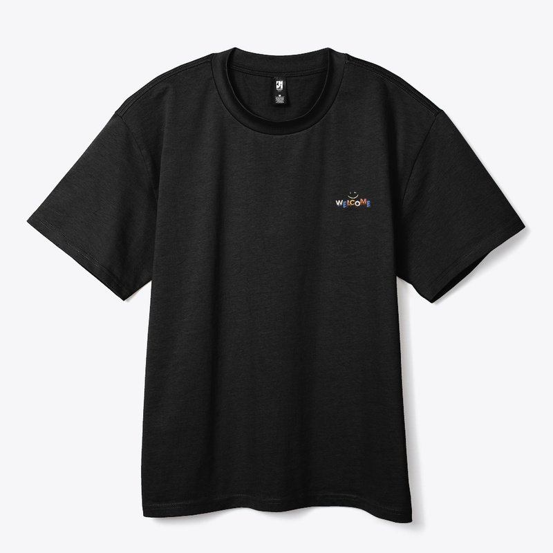  "Colorful 'Welcome' Smile Graphic tee 
