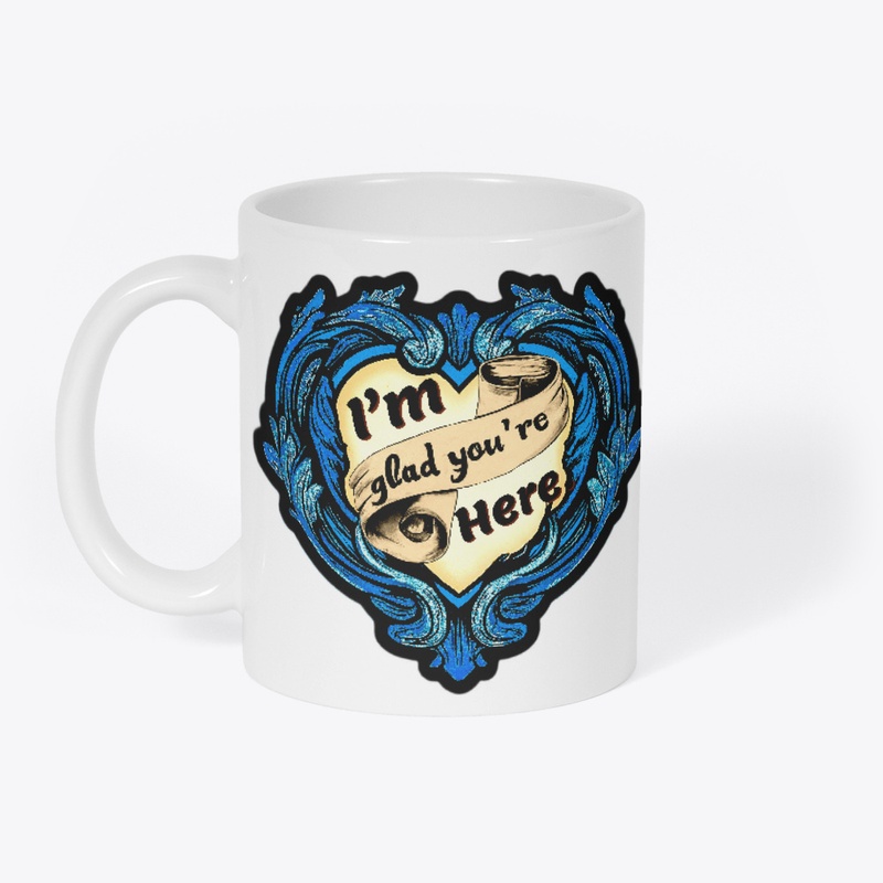 Baroque Heart mug in royal blue