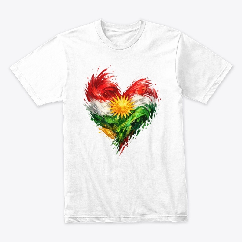 Kurdistan Heart: Artistic Flag Design