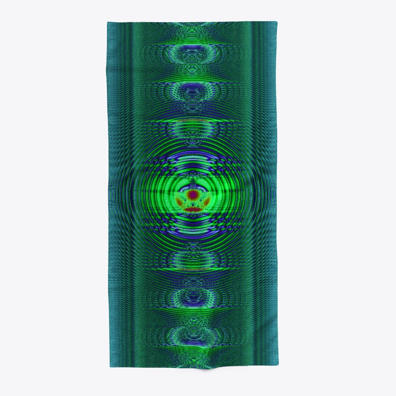 Fractal Ripples Gr/Bl Beach Towel