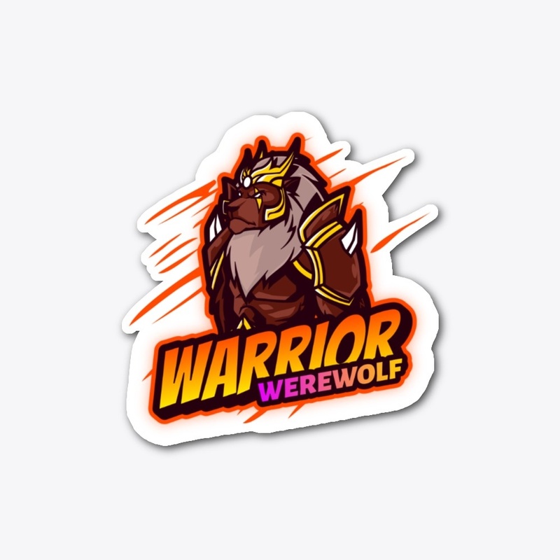 Cartoon logo design: warrior werewolf