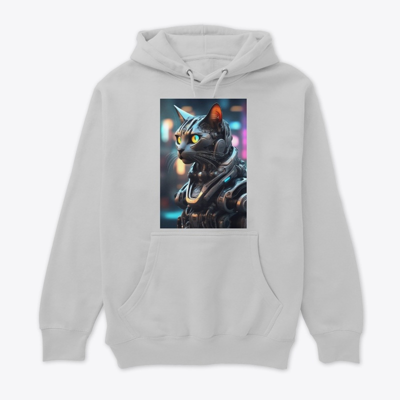 Cybernetic Cat in Neon Glow