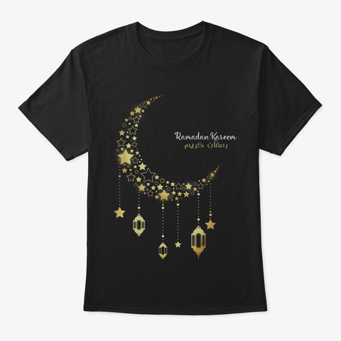 Ramadan Kareem  Islamic Fasting Tshirt49 Black T-Shirt Front