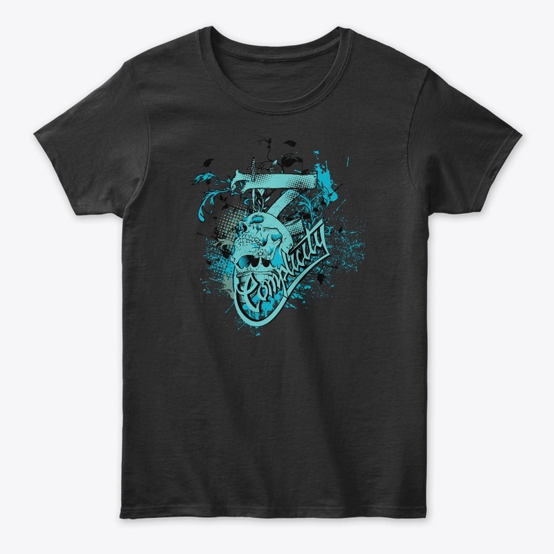 Blue skull with blue blood