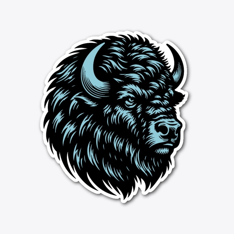 Powerful Bison Head Design