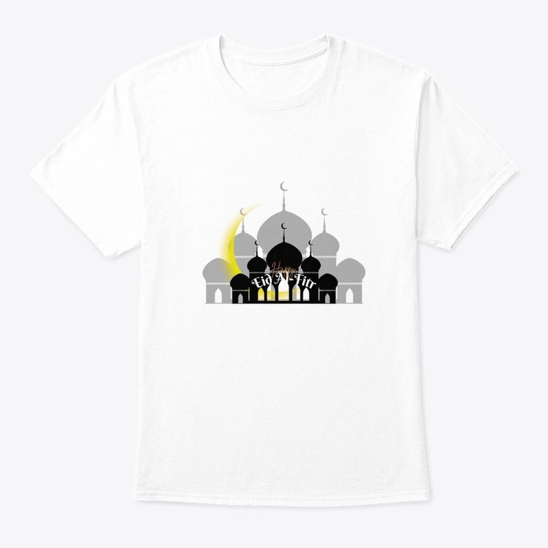 Happy Eid Al-Fitr Mosque & Moon Art