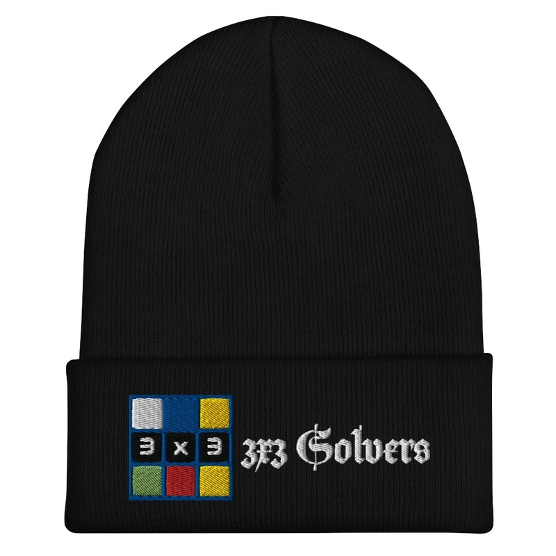 3x3 Solvers Text and Logo Beanie