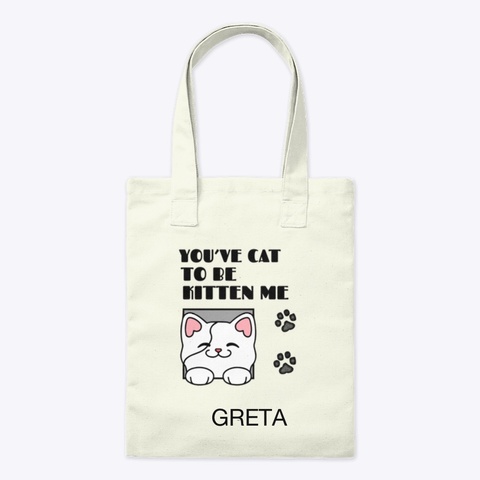 Personalized Cat Tote Natural T-Shirt Front