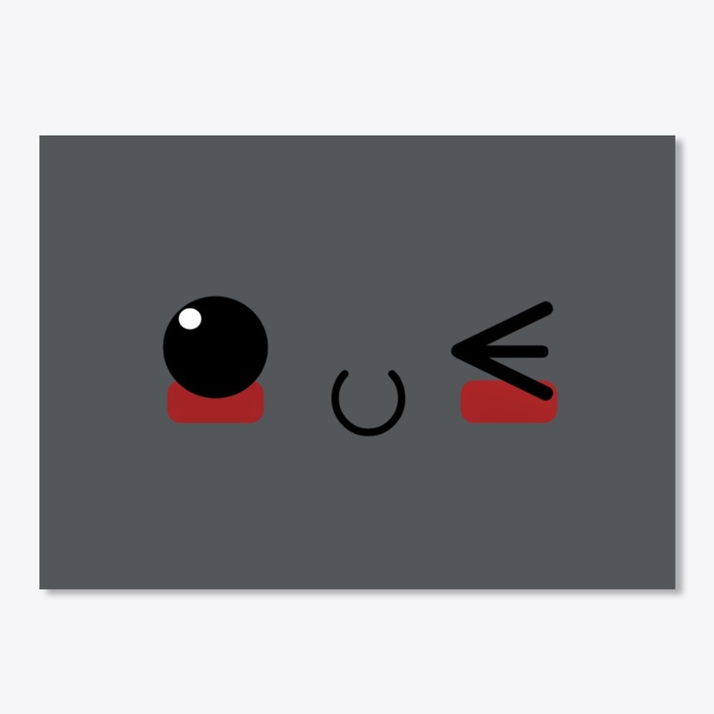 Kawaii japanese anime face design: lucky