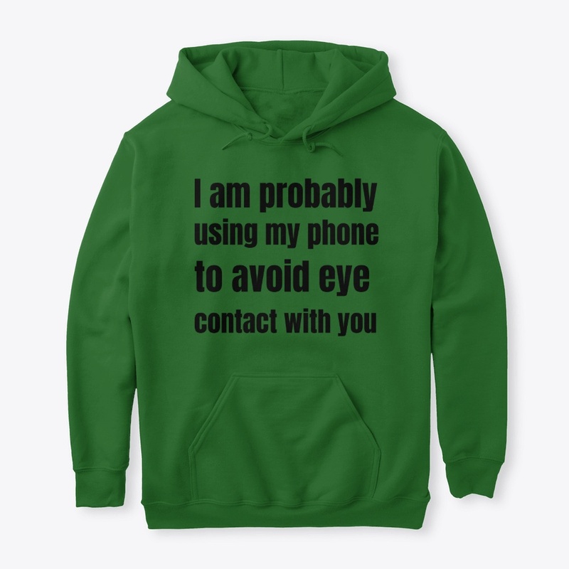 using my phone to avoid eye contact 
