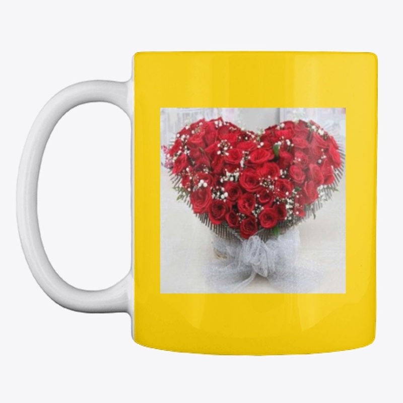 mug design by red  heart roses.