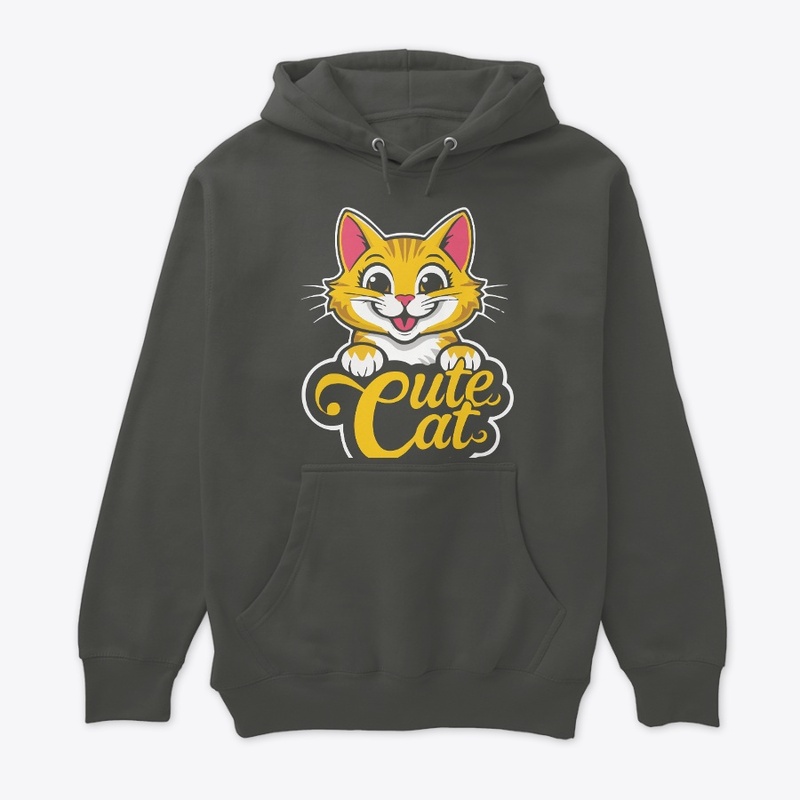 Illustration Cute Cat Typography Tee