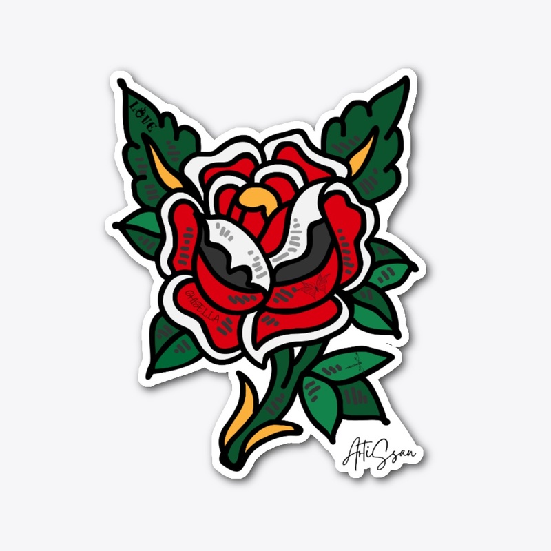 cool words on rose flower tshirt design