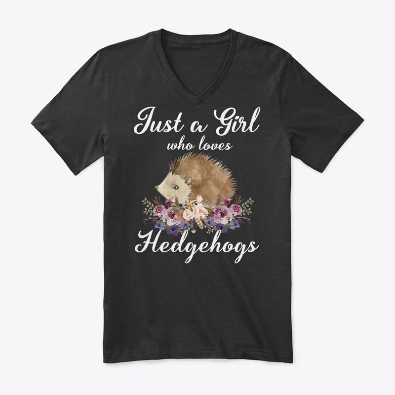 Girl Loves Hedgehogs Watercolor Style