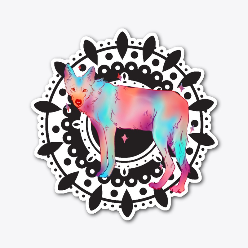 Dire Wolf Spirit Mandela Colorful Design