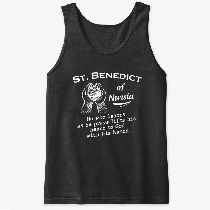 St Benedict He who labors T-shirt