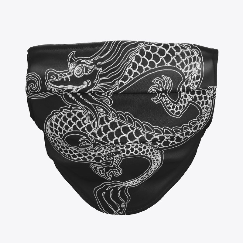 Dragon white outline design